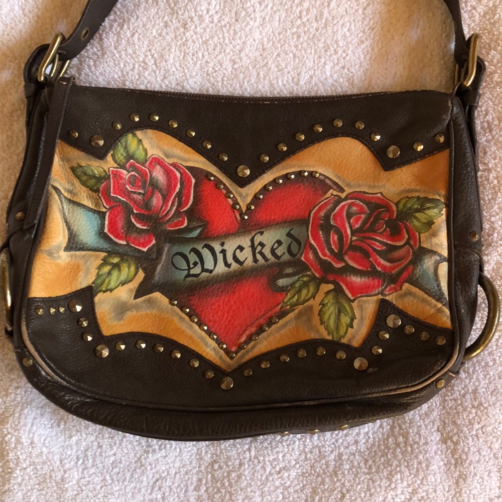 Isabella Fiore Brown leather wicked shoulder bag